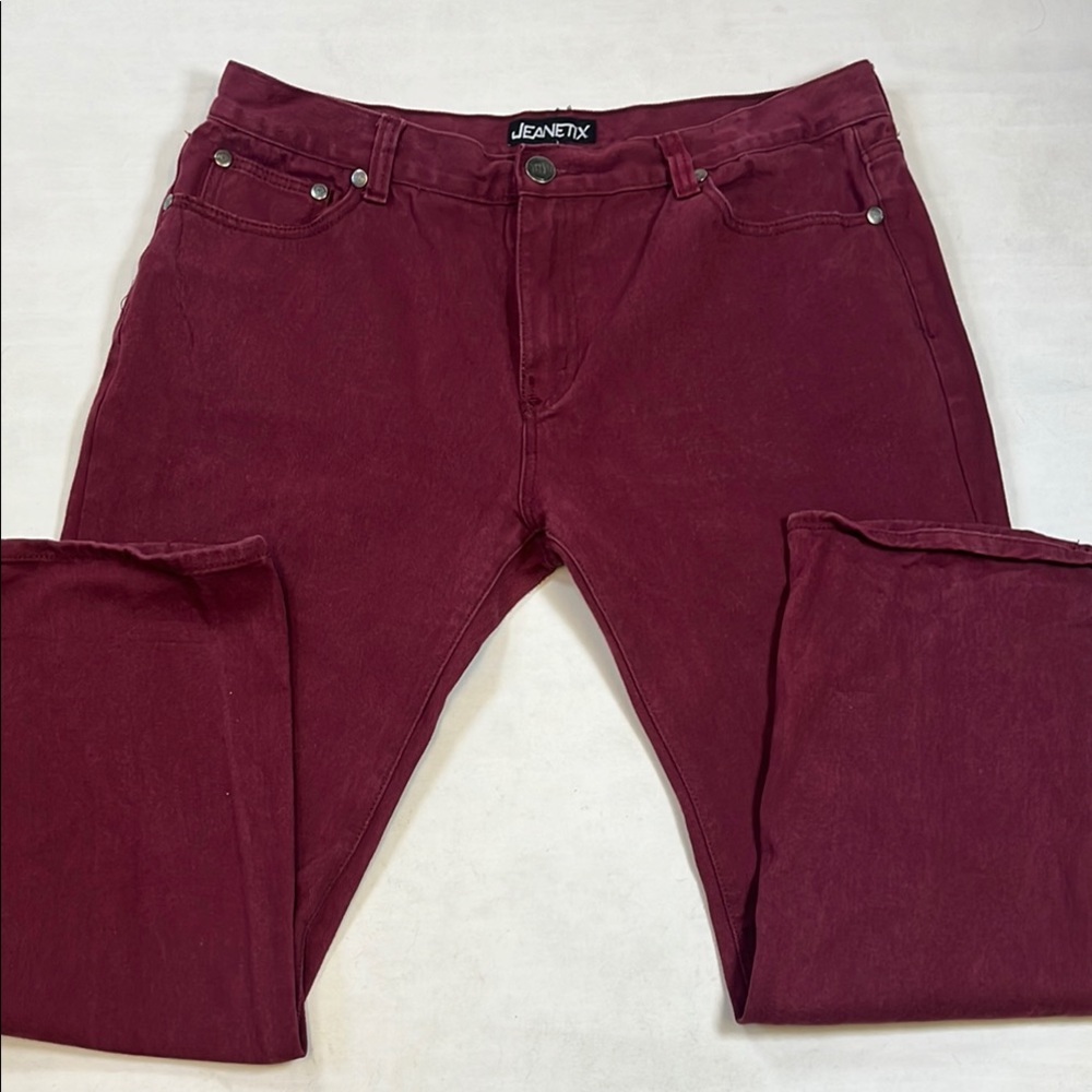 JeanEtix Jeans Men’s Size 40 Maroon Denim Straight Leg Jeans
